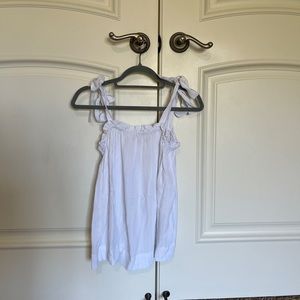 H&M White Tank Top with Tie Straps